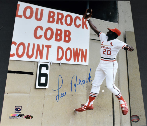 LOU BROCK AUTOGRAPHED SIGNED ST LOUIS CARDINALS 16x20 PHOTO COA