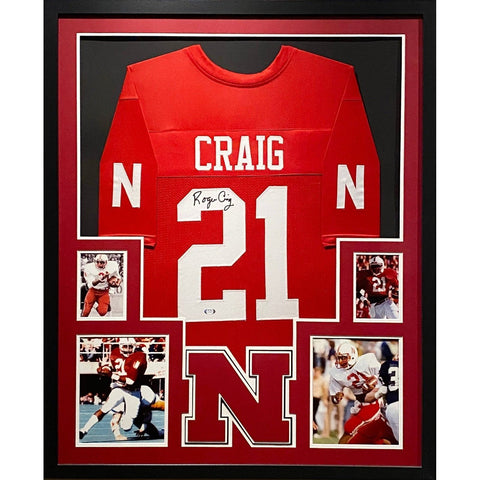 Roger Craig Autographed Framed Nebraska Cornhuskers Jersey