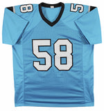 Thomas Davis Authentic Signed Carolina Blue Pro Style Jersey BAS Witnessed 2