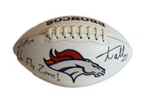 Chris Harris, Jr. & Aqib Talib Autographed Broncos White Panel Football BAS COA