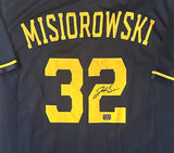 Brewers Pitcher JACOB MISIOROWSKI Signed Custom Replica Blue Jersey AUTO Prova