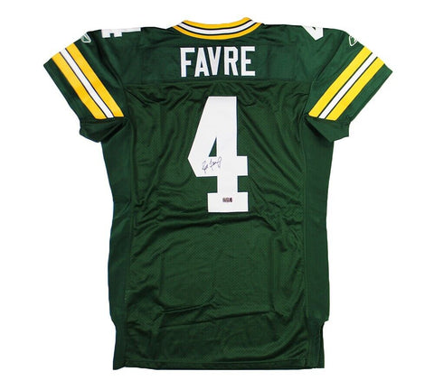 Brett Favre Signed Green Bay Packers Game Issued Reebok Green NFL Jersey