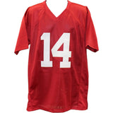 Brian Branch Autographed College Style Sz XL Red Jersey Beckett Witness 57916