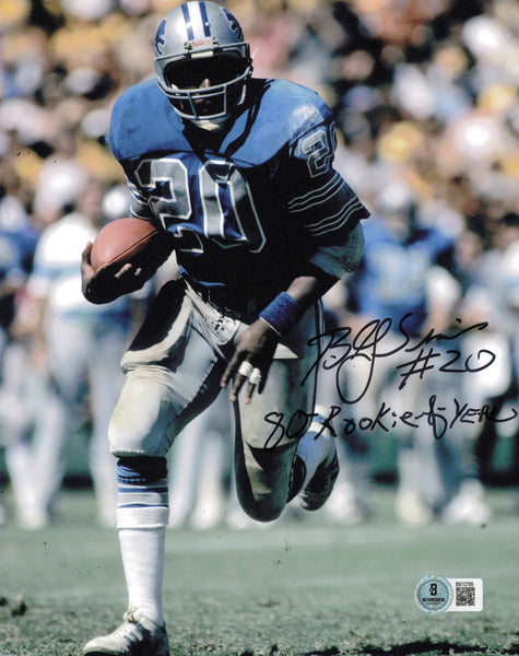 Billy Sims Autographed 8x10 Photo Lions "80 Rookie of Year" Beckett QR #BS12785