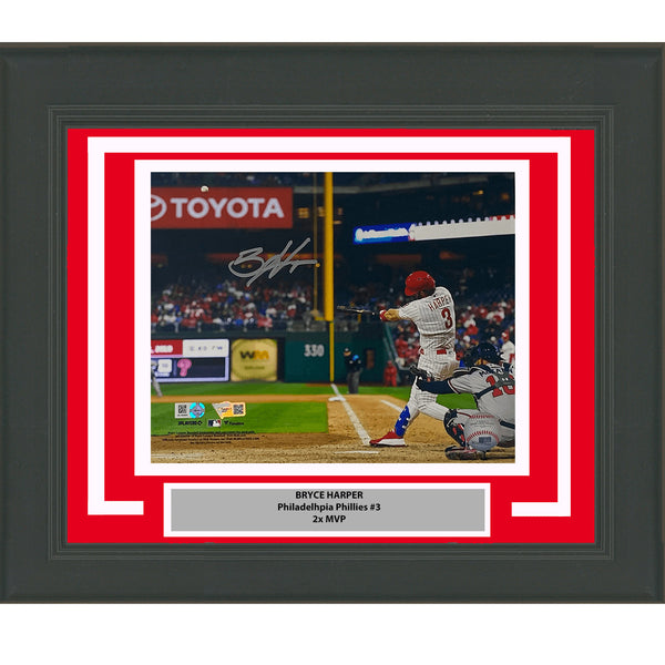 Framed Autographed Bryce Harper Phillies 8x10 Photo Fanatics & MLB COA