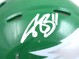AJ Brown Autographed Eagles Alternate 23 Speed Mini Helmet - Beckett W Hologram