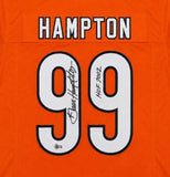 Dan Hampton Chicago Signed Orange Football Jersey HOF 2002 BAS