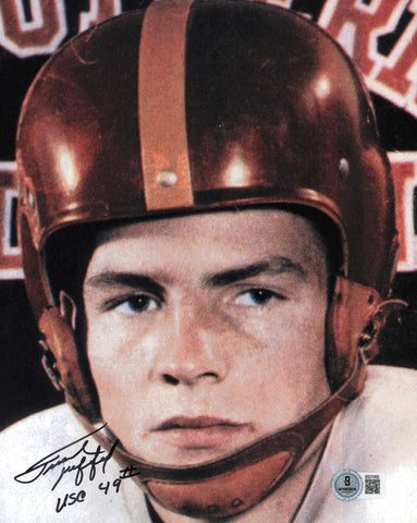 Frank Gifford Autographed 8x10 Photo USC "USC #49" Beckett BAS QR #BS31956