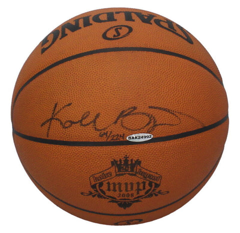 Kobe Bryant Autographed 2008 MVP Logo Lakers Official Game Basketball UDA LE 224
