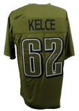 Jason Kelce Autographed Army Green Custom Football Jersey Eagles PSA/DNA 208043