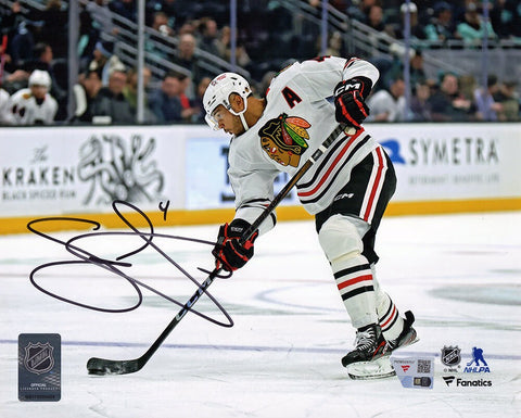 Seth Jones Signed Chicago Blackhawks Shooting 8x10 Photo - (FANATICS COA)