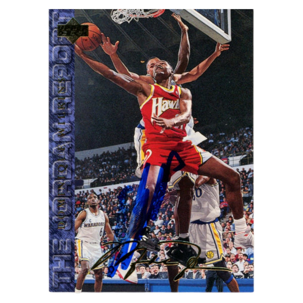 Dominique Wilkins Autographed 95 Upper Deck #77 SMEAR Trading Card Beckett 54160