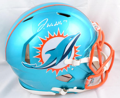 Jaylen Waddle Autographed Dolphins F/S Flash Speed Authentic Helmet- Fanatics