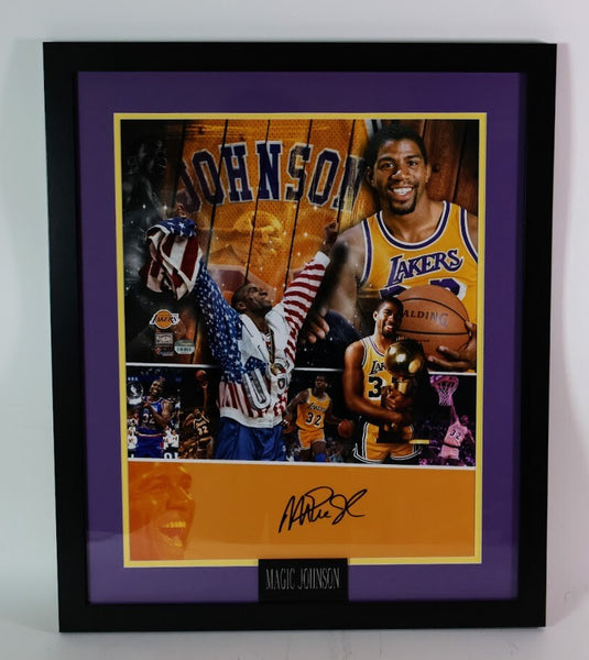 Magic Johnson Autographed 16x20 Photo Collage -- Los Angeles Lakers Fanatics COA
