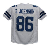 Butch Johnson Autographed/Signed Pro Style White XL Jersey SB Champs BAS 33983