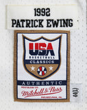 Knicks Patrick Ewing Signed White M&N 1992 USA Authentic Jersey BAS #BV01199