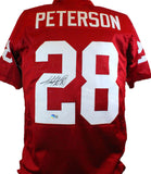 Adrian Peterson Autographed Crimson College Style Jersey - Beckett W Hologram