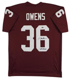 Oklahoma Steve Owens "69 Heisman" Signed Maroon Pro Style Jersey BAS Witnessed 2