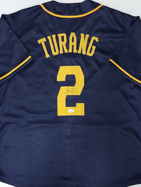 Brewers Infielder BRICE TURANG Signed Custom Replica Blue Jersey AUTO - JSA