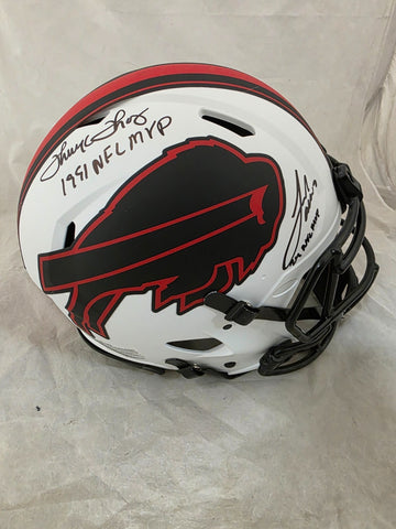 JOSH ALLEN & THURMAN THOMAS "MVP" SIGNED BILLS LUNAR AUTHENTIC HELMET BECKETT