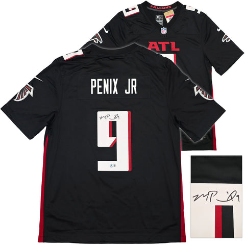 FALCONS MICHAEL PENIX JR. AUTOGRAPHED BLACK NIKE JERSEY SIZE L BECKETT 242571