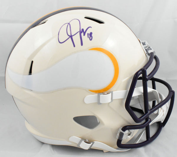 Justin Jefferson Signed Minnesota Vikings F/S Retro Speed Helmet - Beckett W