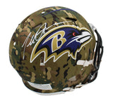 Terrell Davis Signed Baltimore Ravens Speed Authentic Camo NFL Helmet