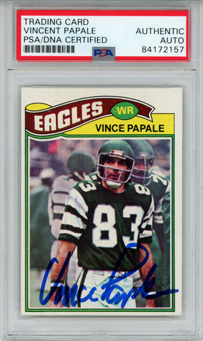 Vince Papale Autographed/Signed 1977 Topps #397 Trading Card PSA Slab 43705