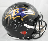 Ray Lewis Ed Reed Signed Baltimore Ravens F/S Speed Auth Helmet HOF Beckett W
