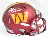 Joe Theismann Autographed Commanders Speed Mini Helmet 83 MVP - Beckett W Holo