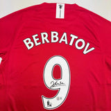 Autographed/Signed DImitar Berbatov Manchester United Red Jersey BAS COA