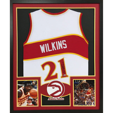 Dominique Wilkins Autographed Signed Framed Atlanta Hawks Jersey BECKETT
