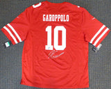 49ERS JIMMY GAROPPOLO AUTOGRAPHED RED NIKE JERSEY XL TRISTAR & BECKETT 133389