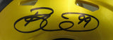 Brett Keisel Autographed Gold Mini Flash Football Helmet Steelers JSA
