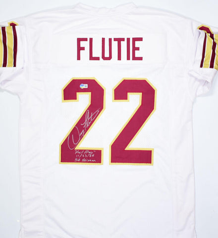Doug Flutie Signed Maroon College Style Jersey w/Heisman, Hail Mary-BeckettWHolo