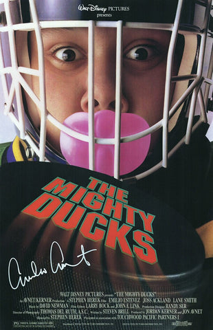 Emilio Estevez Signed The Mighty Ducks (Goldberg) 11x17 Movie Poster - (SS COA)