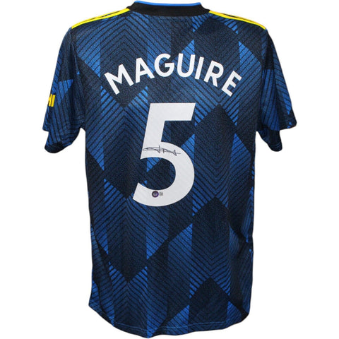 Harry Maguire Autographed Manchester United Blue Jersey Beckett 43483