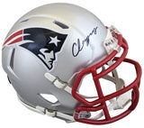 Patriots Christian Gonzalez Authentic Signed Speed Mini Helmet BAS Witnessed