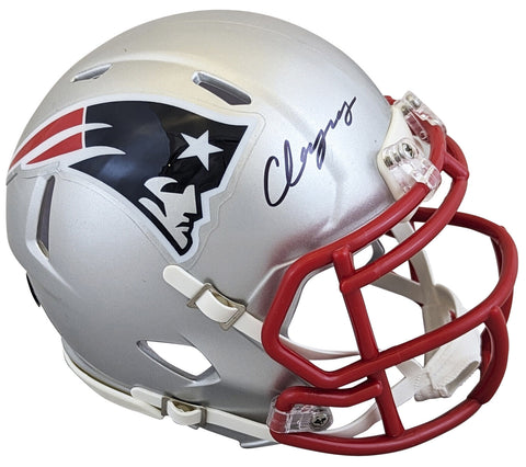 Patriots Christian Gonzalez Authentic Signed Speed Mini Helmet BAS Witnessed