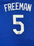 Freddie Freeman Autographed Los Angeles Dodgers Nike Blue Jersey MLB COA