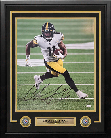 Chase Claypool Run Pittsburgh Steelers Autographed 16x20 Framed Photo JSA COA