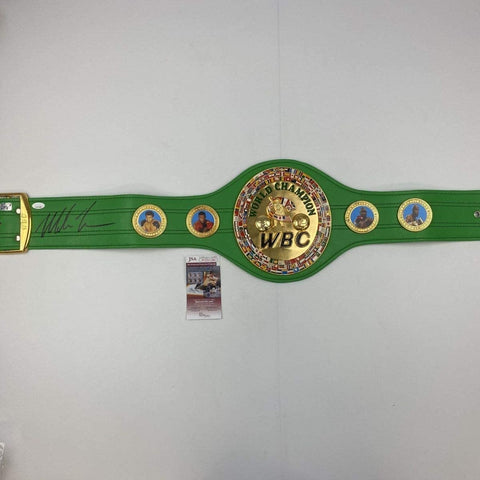 Autographed/Signed Mike Tyson WBC Green Boxing Championship Belt JSA COA