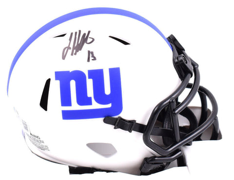 Jalin Hyatt Autographed New York Giants Lunar Speed Mini Helmet - Beckett W Holo