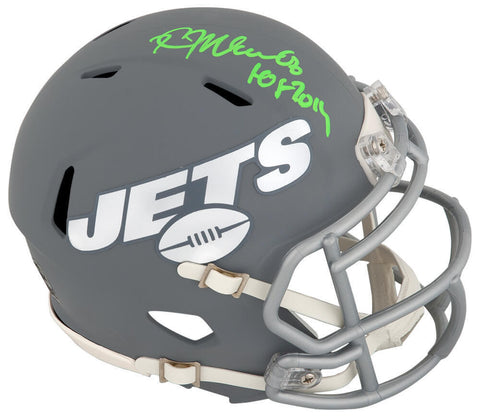 Kevin Mawae Signed Jets SLATE Riddell Speed Mini Helmet w/HOF'19 -(SCHWARTZ COA)