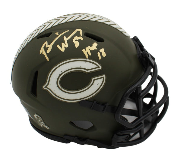 Brian Urlacher Signed Chicago Bears Speed STS NFL Mini Helmet with "HOF 18" Insc