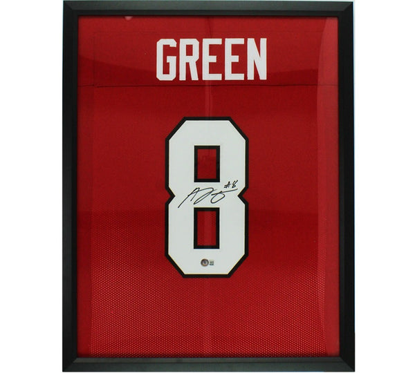 AJ Green Signed Framed Georgia Red Jersey