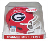 AJ Green Autographed/Signed Georgia Bulldogs Speed Mini Helmet Beckett 39067