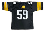 Jack Ham Pittsburgh Signed Black Football Jersey HOF 88 BAS