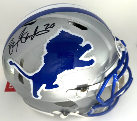 Lions BARRY SANDERS Signed Full Size Riddell Authentic Speed Helmet AUTO - JSA