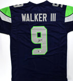 Kenneth Walker III Autographed Blue Pro Style Jersey-Beckett W Hologram *Black